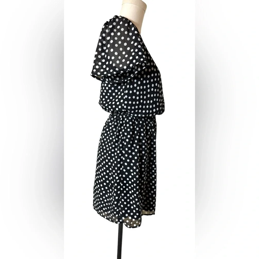 NWT Brixon Ivy Wesley Polka Dot Print Dress, Black and White, Size Medium - Picture 7 of 13